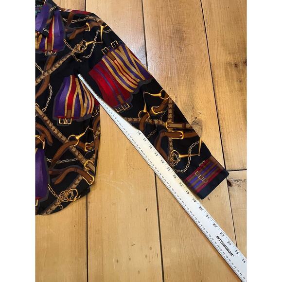 Lauren Ralph Lauren Women's Equestrian Bridle Horse Button Up Shirt. Small VTG? - Picture 8 of 9